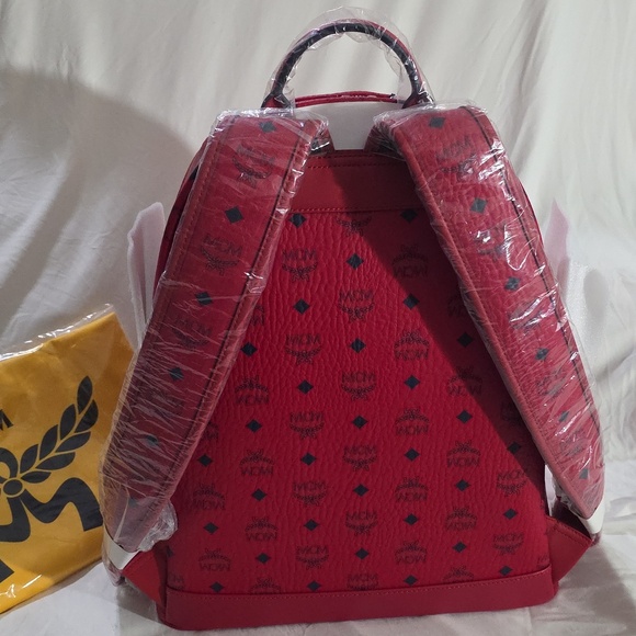 AUTHENTIC Candy Red MCM Backpack!  Brand New! main image 12